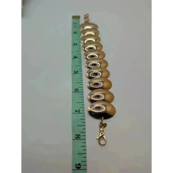 Milor Gold Disc Links Clasp Closure lightweight Bracelet - Picture 3 of 4
